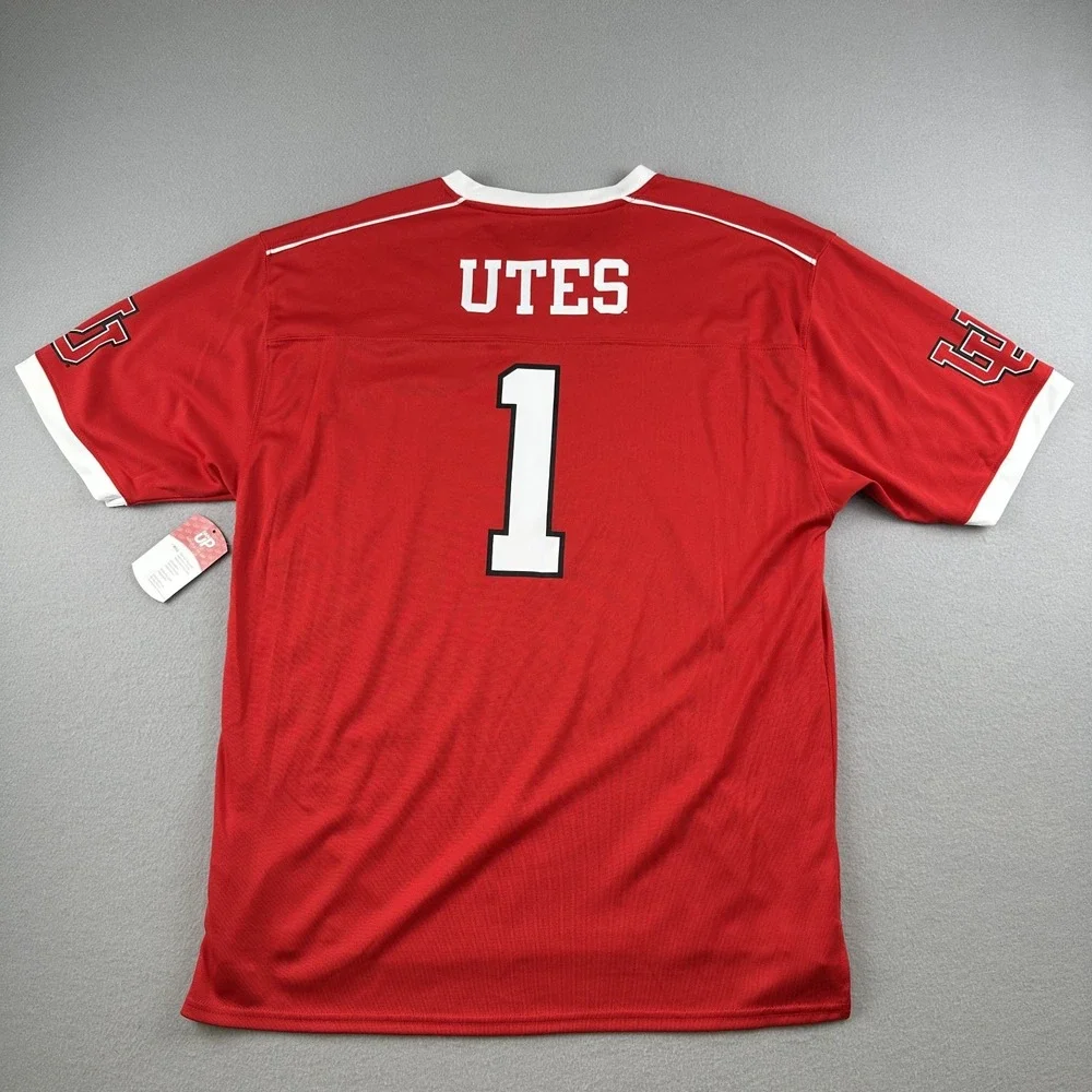 NCAA University of Utah Utes Football Jersey Red Men's Size Large